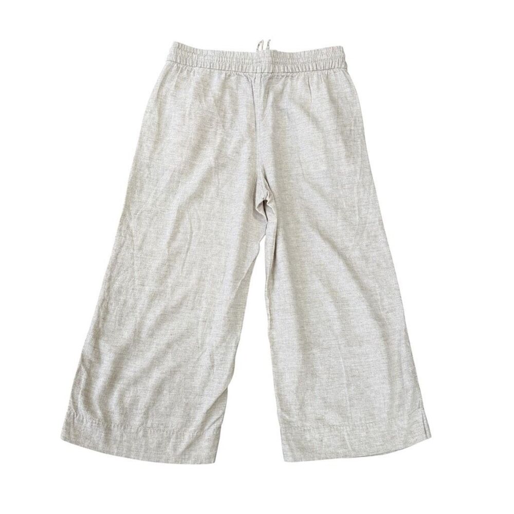Banana Republic Women's Wide Leg Crop Pants Beige Linen blend Pull On Sz S - Picture 2 of 7
